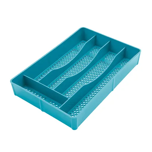 Лоток для столовых приборов с 5 отделениями пластиковый 32 × 22 × 5,5 см Бирюзовый 88027 - фото 1