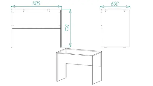 Стол компьютерный Алессандро Ferrum-decor 750x1100x600 ДСП Белый 16 мм (FRD-104716) - фото 4