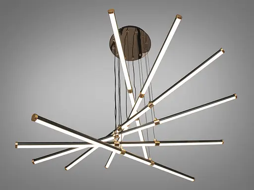 Підвісна LED люстра Romin 5 ліній чорна 70 Вт з пультом - фото 3