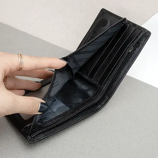 Кошелек мужской кожаный на магните Mario Dion 208E черный - фото 6