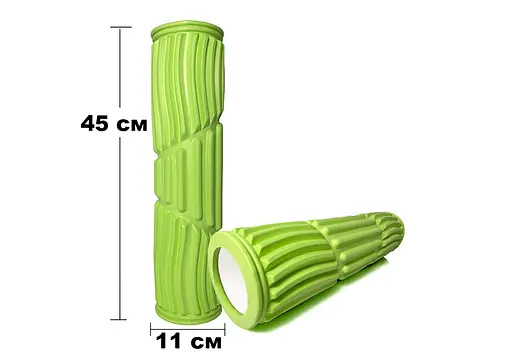 Массажный ролик EasyFit Dozer 45 см Салатовый (EF-3702-Gr) - фото 3