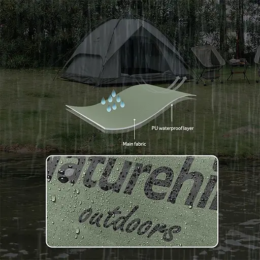 Намет Naturehike NH21ZP008 тримісний автоматичний темно-зелений - фото 10