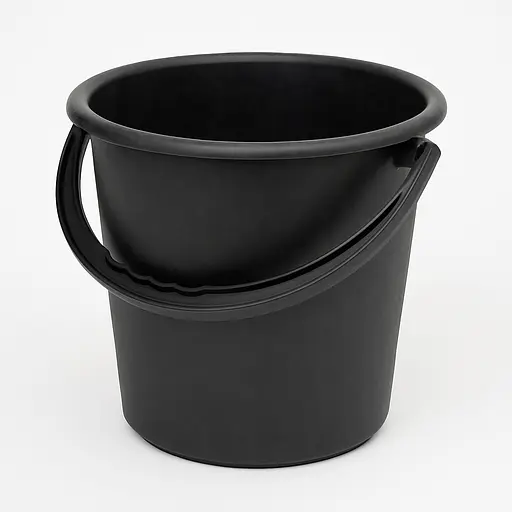 Ведро пластмассовое хозяйственное без крышки 5 л Черный 88033 - фото 1