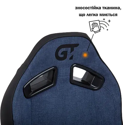 Геймерское кресло GT Racer черное с темно-синим (X-8009 Fabric Dark Blue/Black) - фото 6