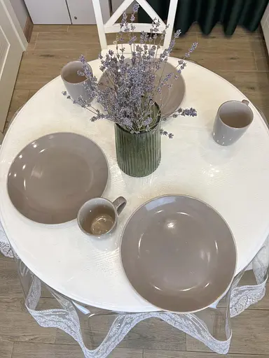 Силіконова скатертина з білим мереживом Блюмарин 10 см 280х150 см - фото 7