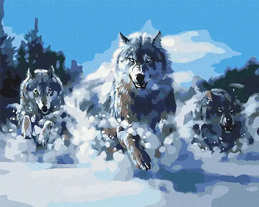 Картина за номерами на підрамнику Brushme Вовки в русі