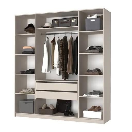 Шафа 4-дверна MebelStar Оскар Gloss BL-B, блок шухляд 200x52x220 см Сіра мишка/Сірий (MBS-5330) - фото 2