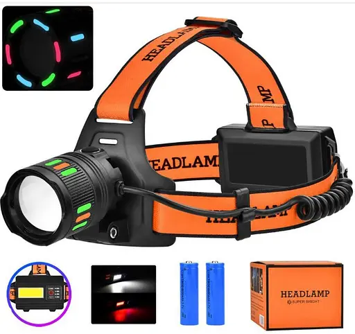 Налобний ліхтар Night Vision Fluorescence BL-T203-TG+COB функція Power Bank 2x18650 IP65 Type-C - фото 3