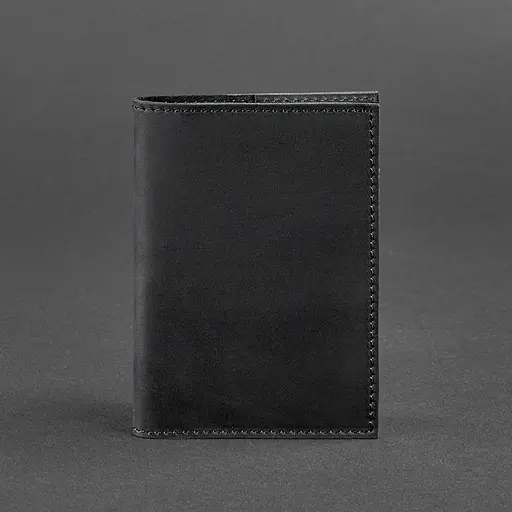 Кожаная обложка для паспорта и военного билета 1.2 черная Crazy Horse - фото 5