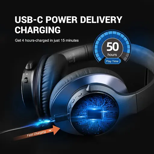 Гарнітура OneOdio A10, Bluetooth+3,5мм Black - фото 5