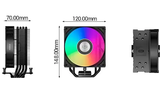 Кулер для процессора PcCooler PсCOOLER RT400 ARGB BK Black (RT400-BKAWXX-GL) - фото 9