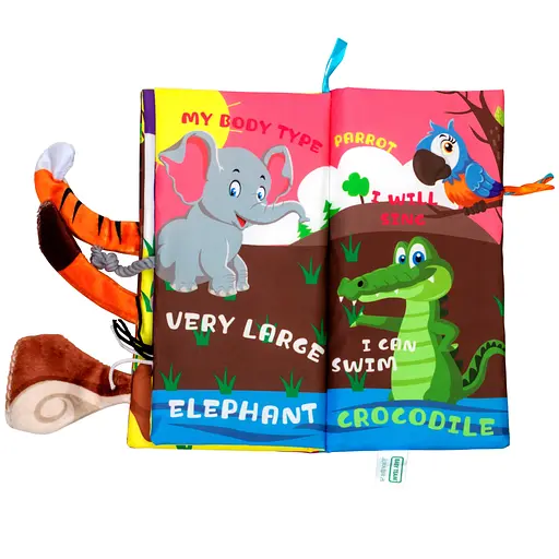 Текстильная игрушка-книжка Baby Team Хвостики (8725_дикі тварини) - фото 3