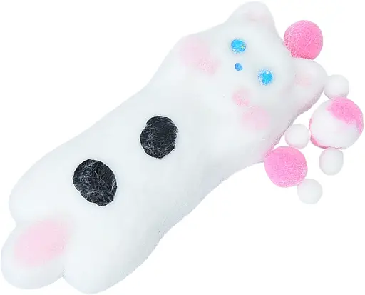 Іграшка антистрес, лінива кицька, 13.5x5 см, мішура, 31x16x4 см