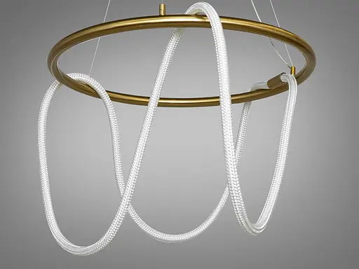 Сучасна новинка світлодіодна люстра до спальні шланг, 48W, бронза - фото 1