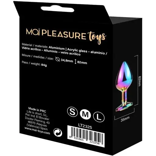 Металлическая анальная пробка Mai Attraction Toys №73 Rainbow - фото 6