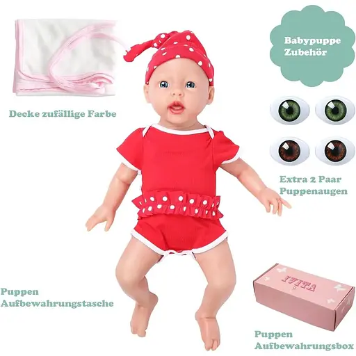 Силіконова лялька IVITA реалістичні блакитні очі - фото 6