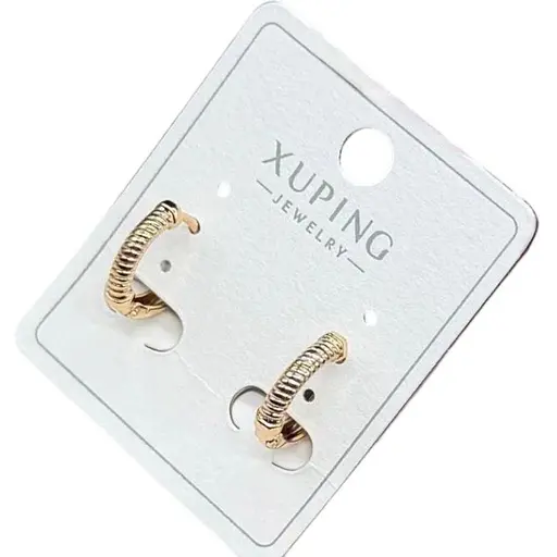 Cережки Xuping з медичного золота фігурні у вигляді кілець - фото 1