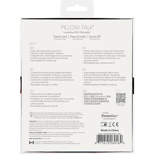 Роскошный вибратор Pillow Talk Racy с кристаллом Сваровски для точки G подарочная упаковка - фото 10