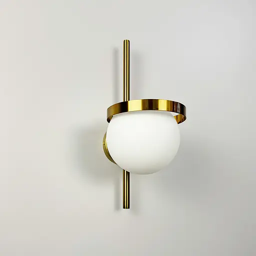 Бра з білим матовим плафоном в латунному корпусі 40х16 см Арт. WB 23/1 AB+WT Line F - фото 7