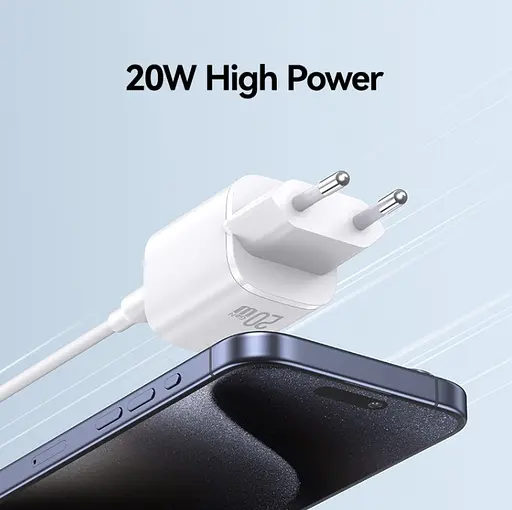 Мережевий зарядний пристрій Usams CC248 20W GaN Fast Charger (EU) Білий - фото 3