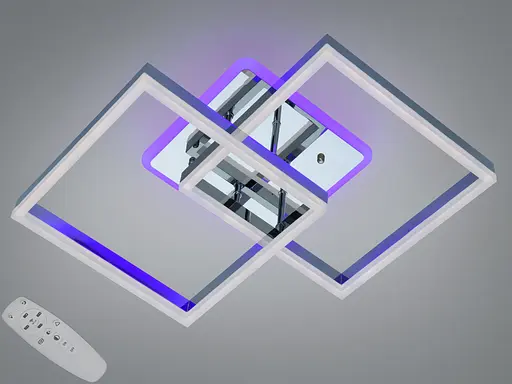 Стельова LED люстра пульт 64 Вт хром 11 квадратів - фото 1