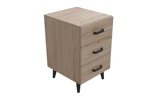 Тумба Віва 3 на конусних ніжках Ferrum-decor 56,5x35x40 Чорний метал ДСП Дуб Сан-Марино 16 мм (FRD-106822) - фото 2