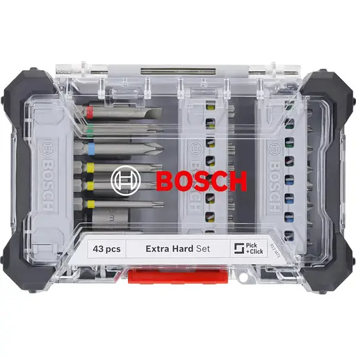 Набір біт Bosch Extra Hard Screwdriver Bit Set, 46шт, магнітний бітотримач, PH,PZ,T, SL, HEX, кейс (2.607.017.723) - фото 2