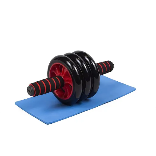 Ролик для пресса EasyFit с ковриком Красный (3 колеса) (EF-1353-R) - фото 1