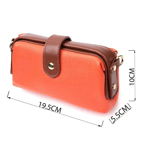 Клатч Vintage с защелкой из натуральной кожи 19.5х10х5.5 см sum0029012 - фото 3