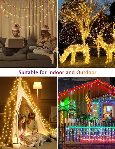 Рождественские огни GYLEFY на открытом воздухе, 80M 640 светодиодных сказочных огней с пультом дистанционного управления и таймером - фото 5