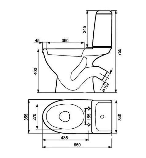 Унітаз-компакт Cersanit Eko 437 031 3/6 л з дюропластовим сидінням 30412 - фото 3