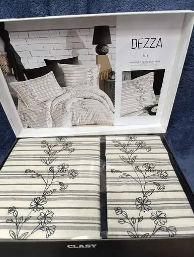 Постельное белье Dezza Ранфорс с вышивкой Clasy pbe0052090 - фото 3