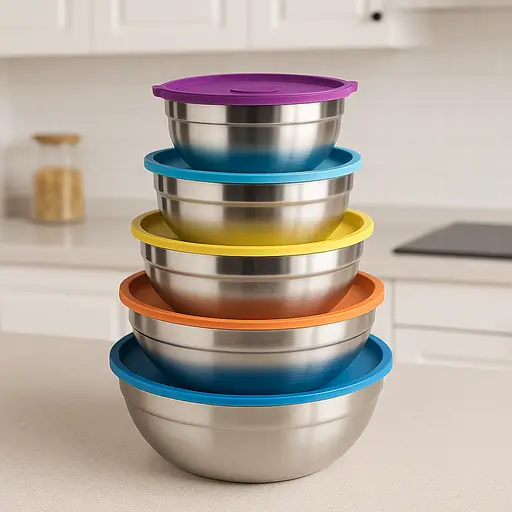 Миски с крышками набор 5 штук 18-26 см - фото 2