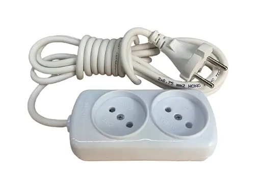 Удлинитель 2 гнезда 1,5М без заземления ECO (MAX 1800 Вт, 100% медь) LU-7302 LUMANO - фото 1