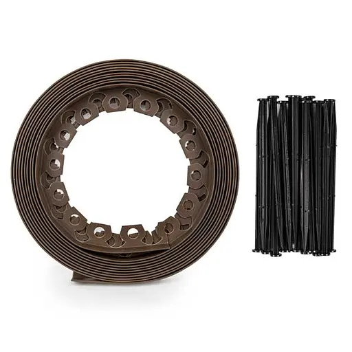 Бордюр газонний Bradas EASY BORDER 40 мм х 10 м з комплектом кілків коричневий OBEBR4010SET - фото 2