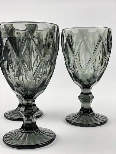 Набор бокалов для вина Glassware 6шт Подарочные цветные стеклянные фужеры для коктейлей 300мл Серый - фото 5