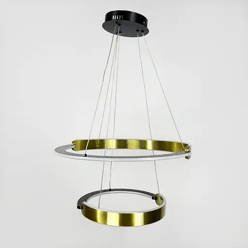 Подвесная люстра в латунно-черном корпусе с двумя кольцами Ø 60+40 см | Ст. MJ303-600+400 AB | Line F - фото 8