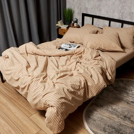 Комплект постельного белья Moon&Star Бязь Gold Люкс Sand Lines King Size 220x240 наволочки 2х70х70 - фото 5