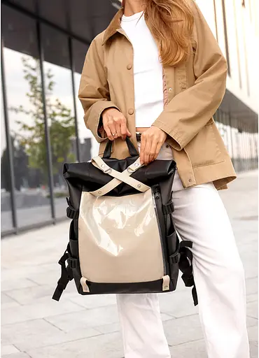 Жіночий рюкзак Sambag RollTop Hacking чорно-сірий 41 x 30 x 16 см (24460130) - фото 6