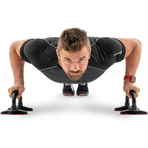 Упоры для отжиманий металлические Hop-Sport HS-M020PU черно-красные - фото 2