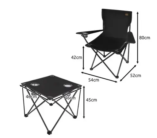 Туристичний комплект TRIZAND 25468 стіл + 2 складаних крісла з отворами для чашок - фото 3