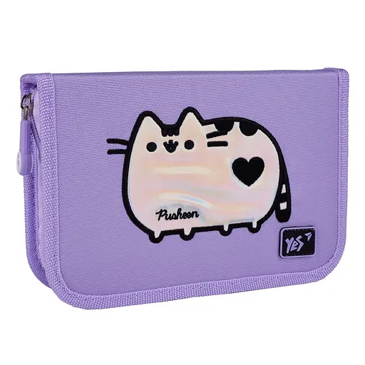 Школьный пенал твердый одинарный с двумя клапанами Yes Pusheen Shiny HP-04 - фото 1