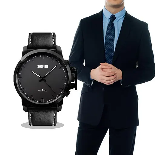 Класичний чоловічий годинник Skmei 1208 чорний - фото 5