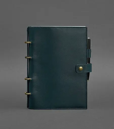 Шкіряний блокнот з датованим блоком (Софт-бук) 9.1 зелений - фото 1
