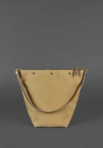 Шкіряна плетена жіноча сумка Пазл M темно-коричнева Crazy Horse - фото 4