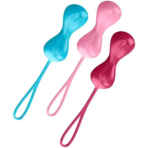 Вагінальні кульки Satisfyer Power Balls діаметр 3.4 см 60,76,92 г з кулькою всередині - фото 4