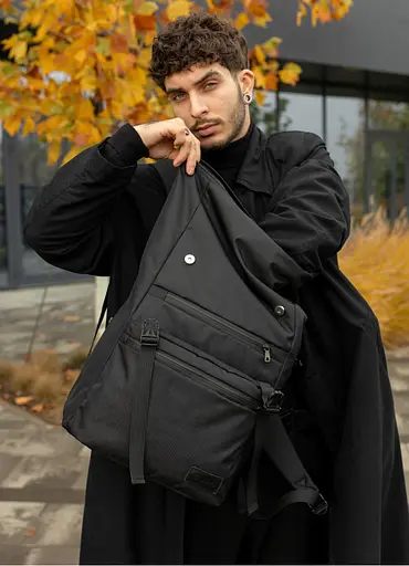 Мужской рюкзак Sambag RollTop ZARD черный тканевый 41 х 30 х 16 см (24238065m) - фото 6