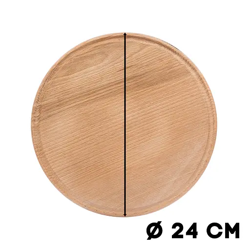 Доска для пиццы кухонная разделочная деревянная из бука с каймой Ø 24 см, Woodly Бежевый 86237 - фото 6