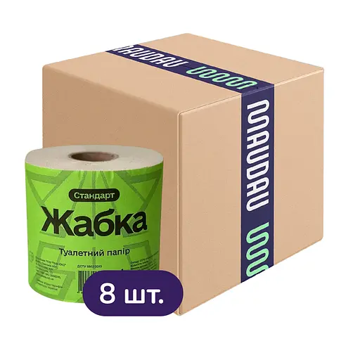 Туалетная бумага Жабка стандарт на гильзе 8 шт. - фото 1