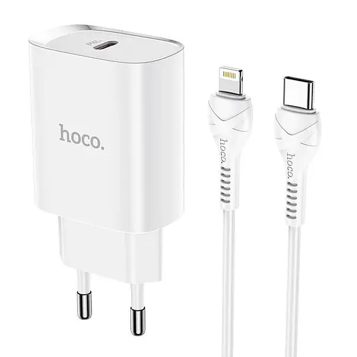 Адаптер сетевой Hoco Type-C для Lightning Cable Smart N14 | Type-C, PD, 20W| (Safety Certified) - фото 1